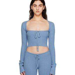 Guizio blue bow sweater